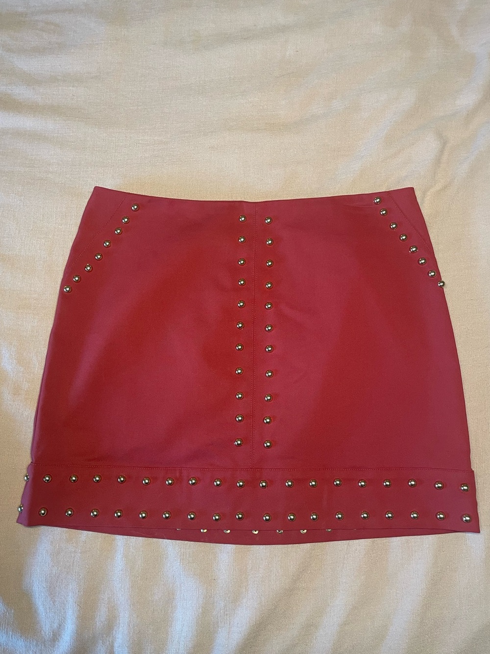 Gianni Bini Red Studded Mini Skirt